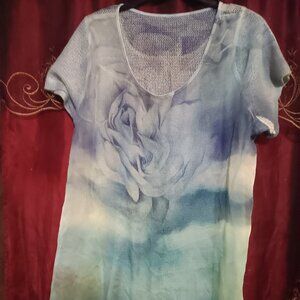 Floral Spring tunic unique size Large XL